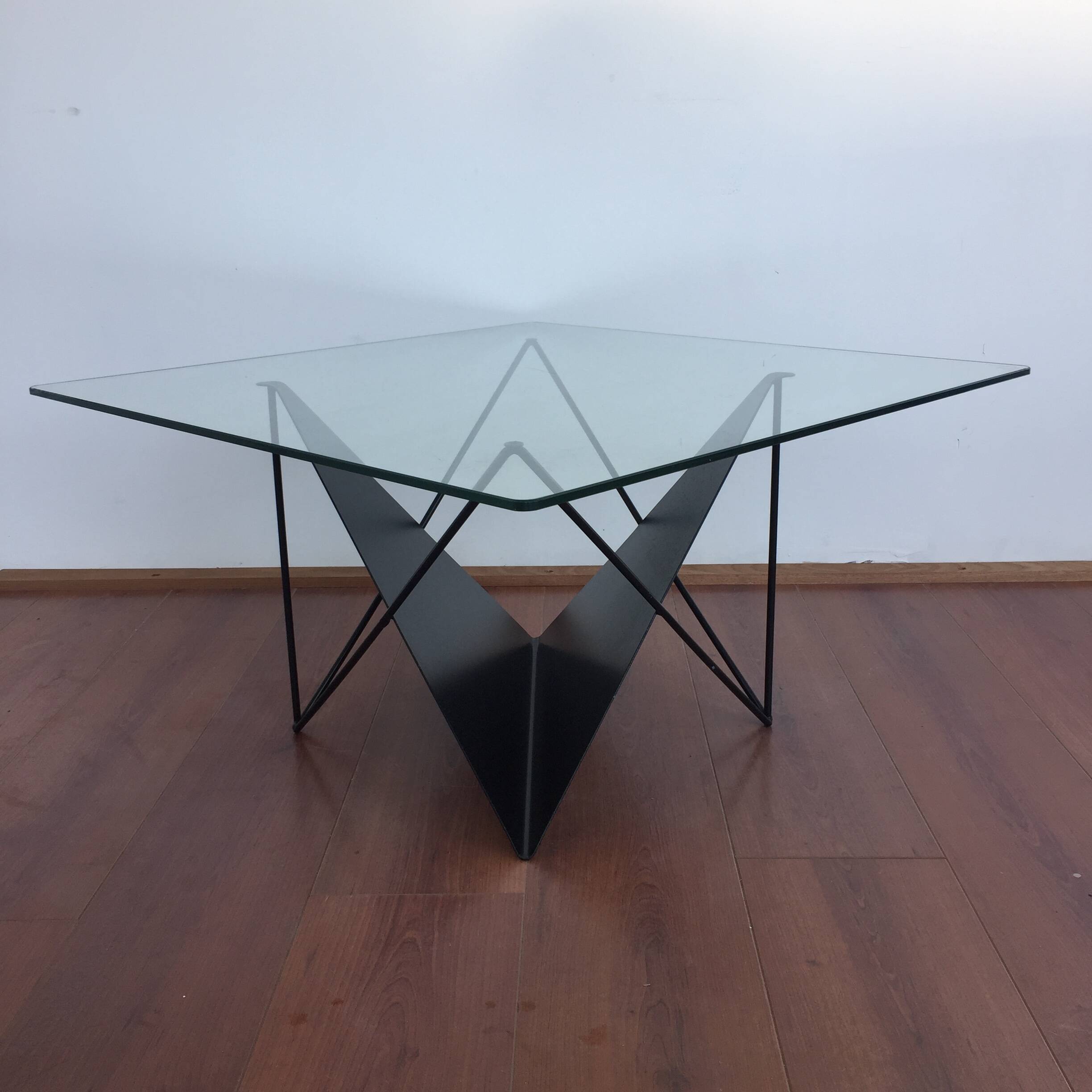 postmodern Dutch design metal coffee table from the 80s or 90s