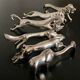 6 various animal shaped knife holders in silver metal