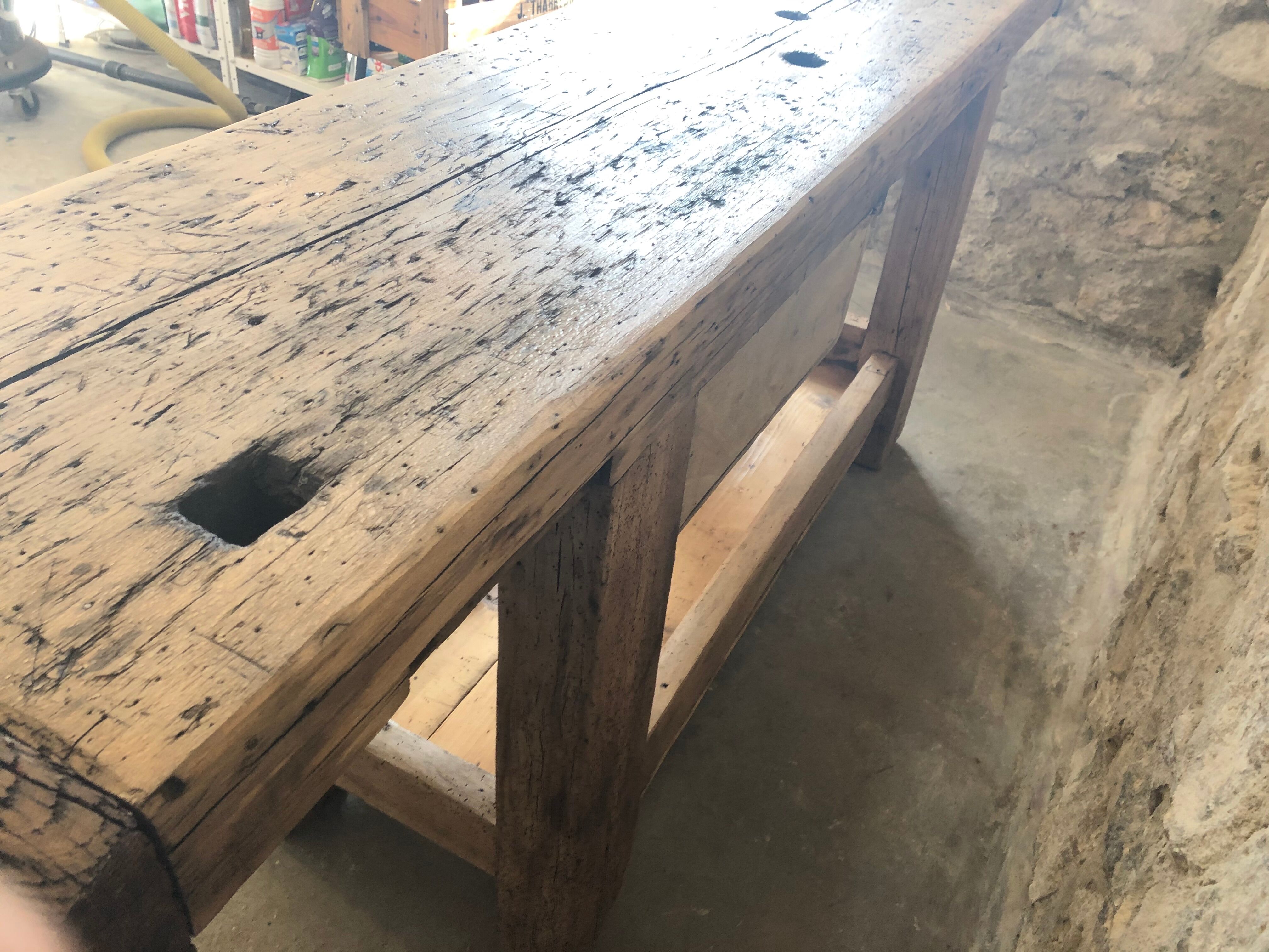 Established old industrial carpenter's wood