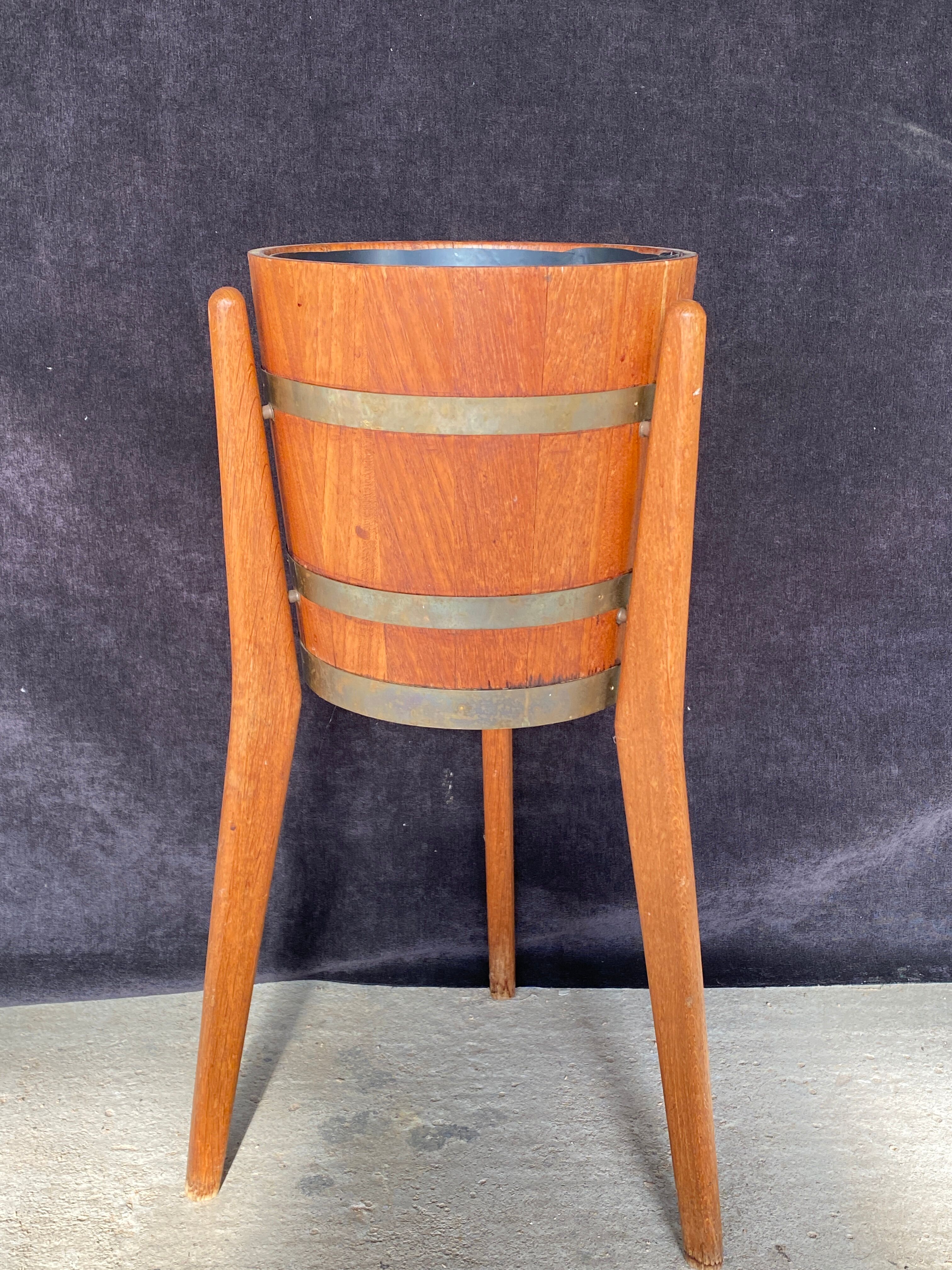 Scandinavian teak plant holder