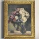 Oil on panel still life bouquet signed early 20th century.