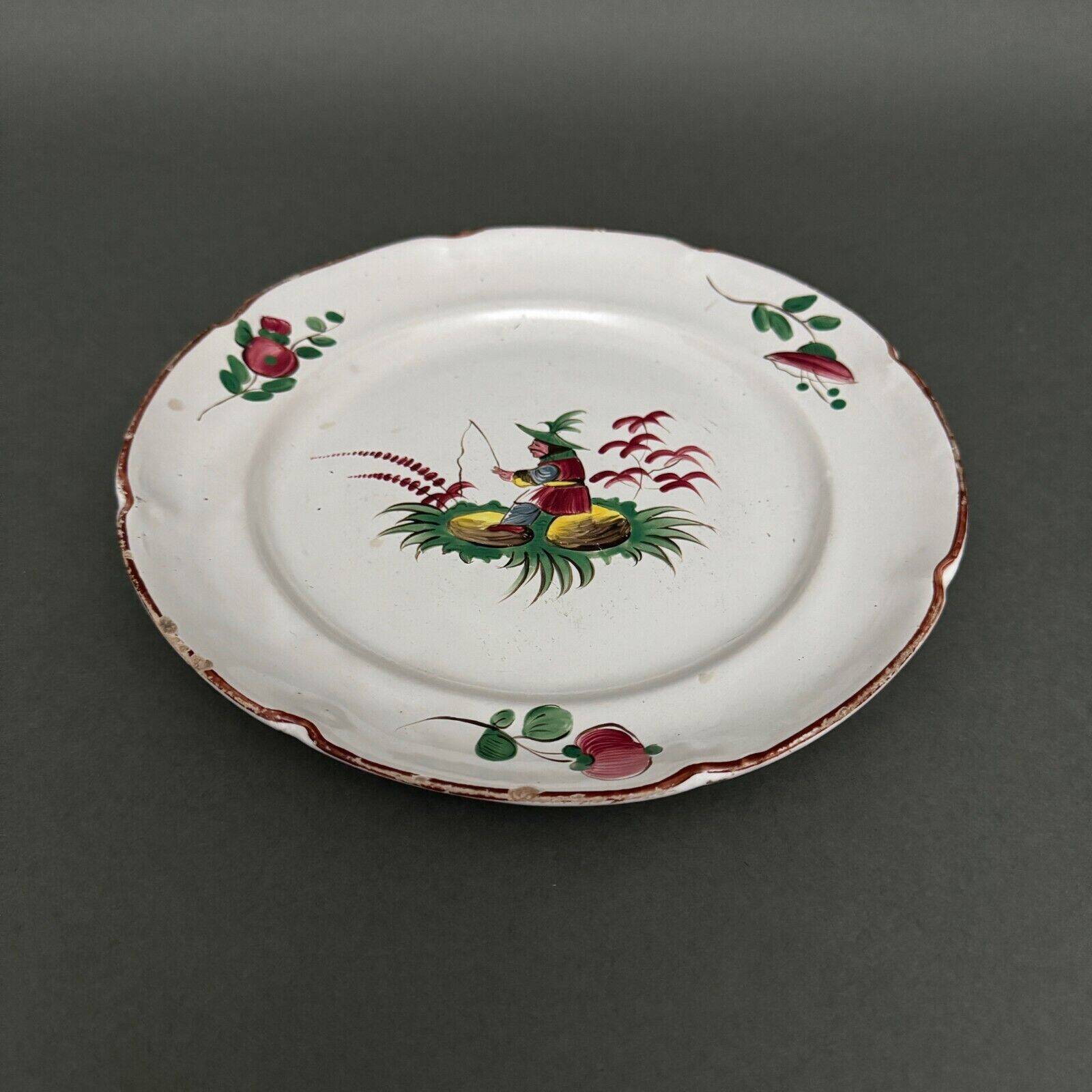 18th century Islettes earthenware plate with Chinese decoration