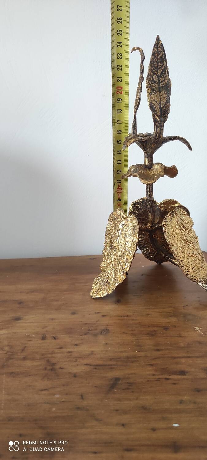 Golden Leaf Candle Holder