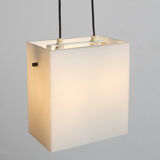 Cubic hanging lamp in opaline, 1960s
