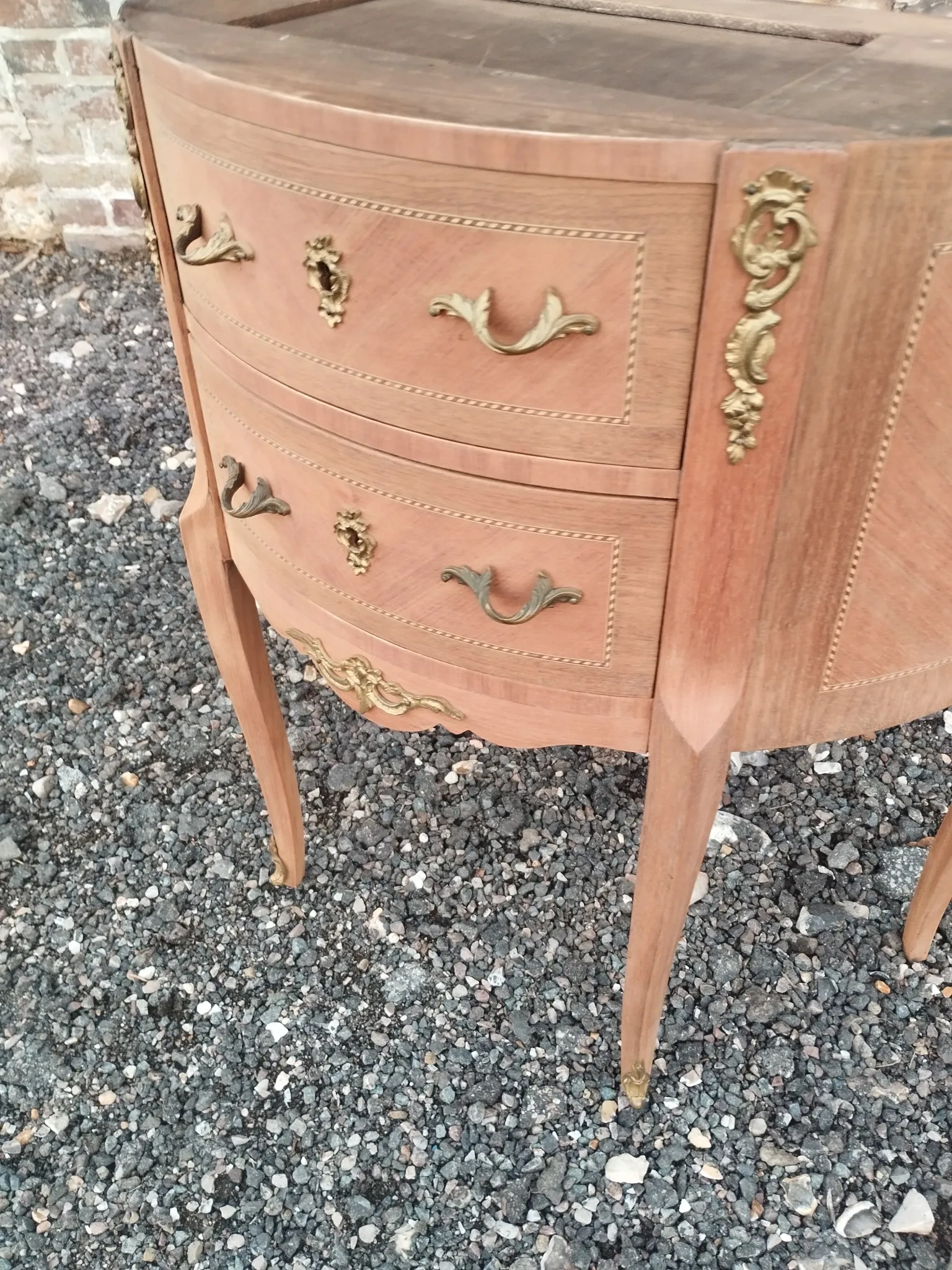 Antique Louis XVI style commode with marble top.