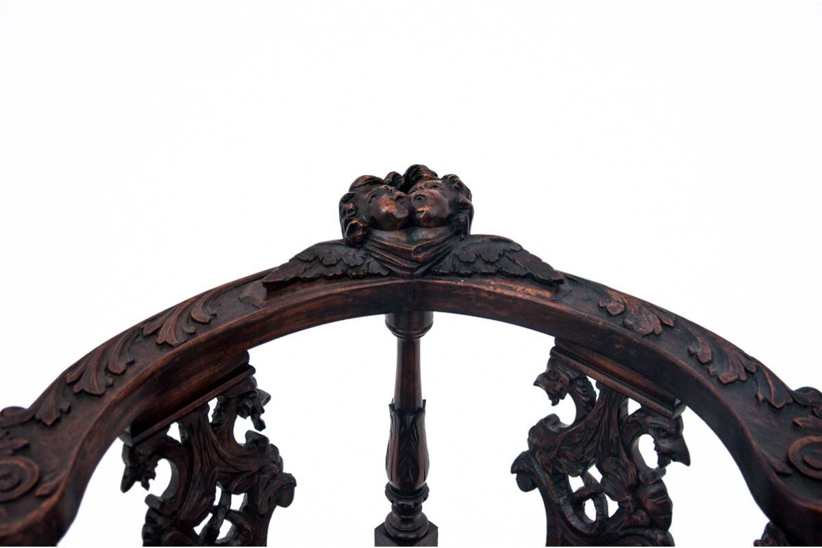 Antique corner armchair, Western Europe, circa 1900.