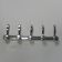 Aluminum vintage wall coat rack with 5 hooks, 1950s