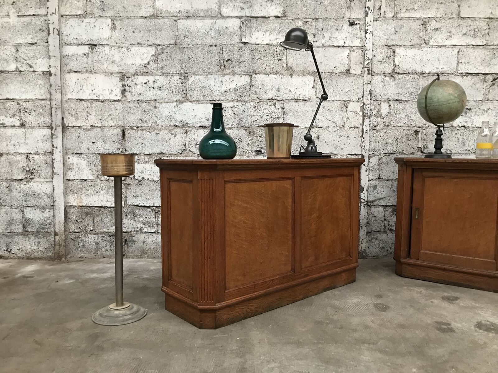 Old comtpoirs early twentieth double sided delicatessen coffee bar