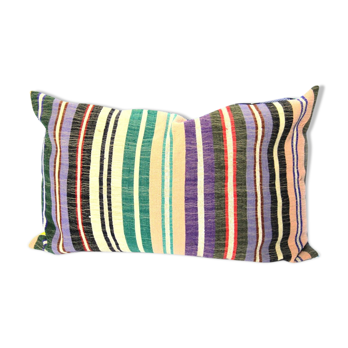 Coussin en toile berbère et wax