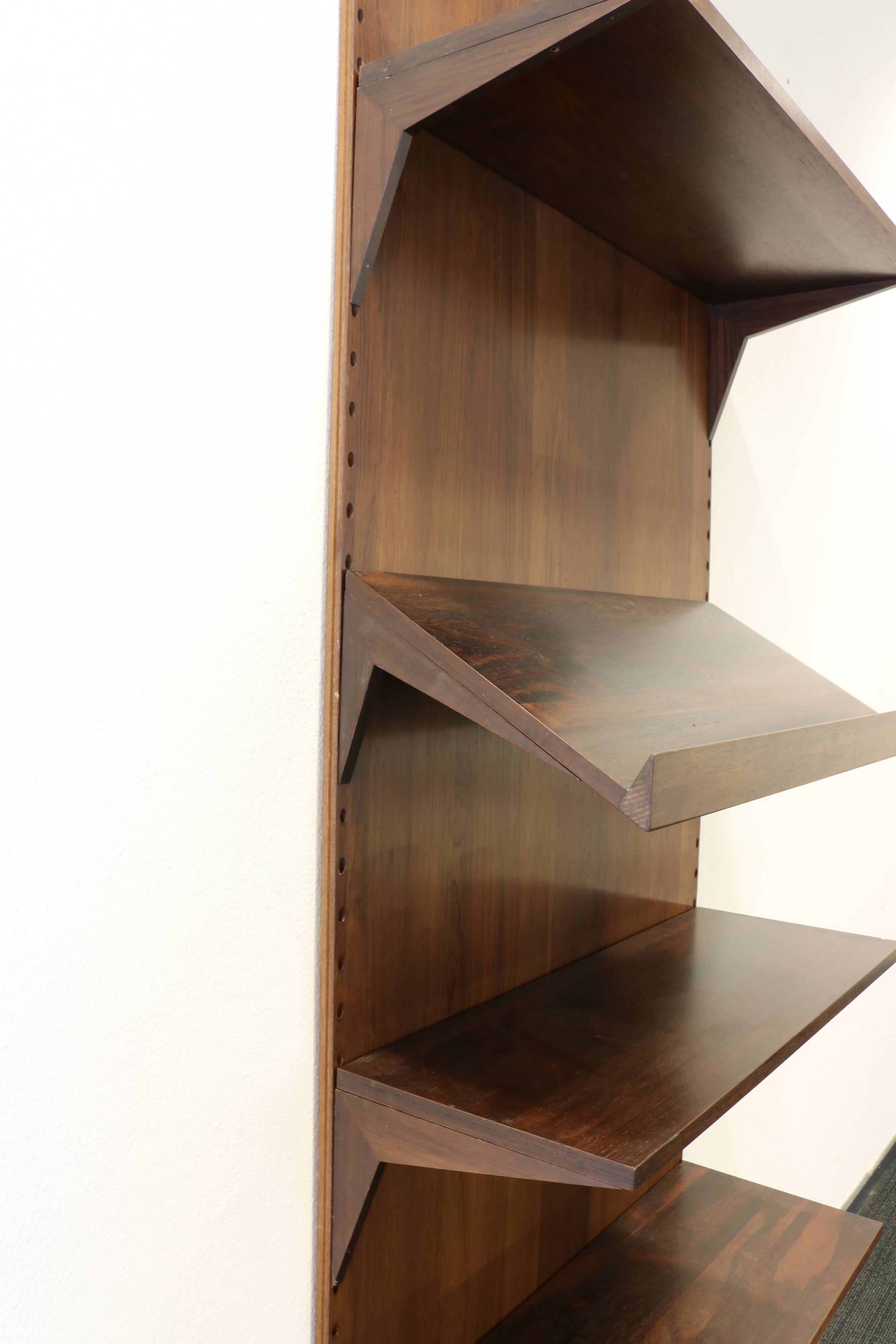 Danish design rosewood wall system by Poul Cadovius for Cado