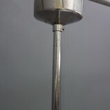 Chrome pendant lamp with 3 white shades 1960s