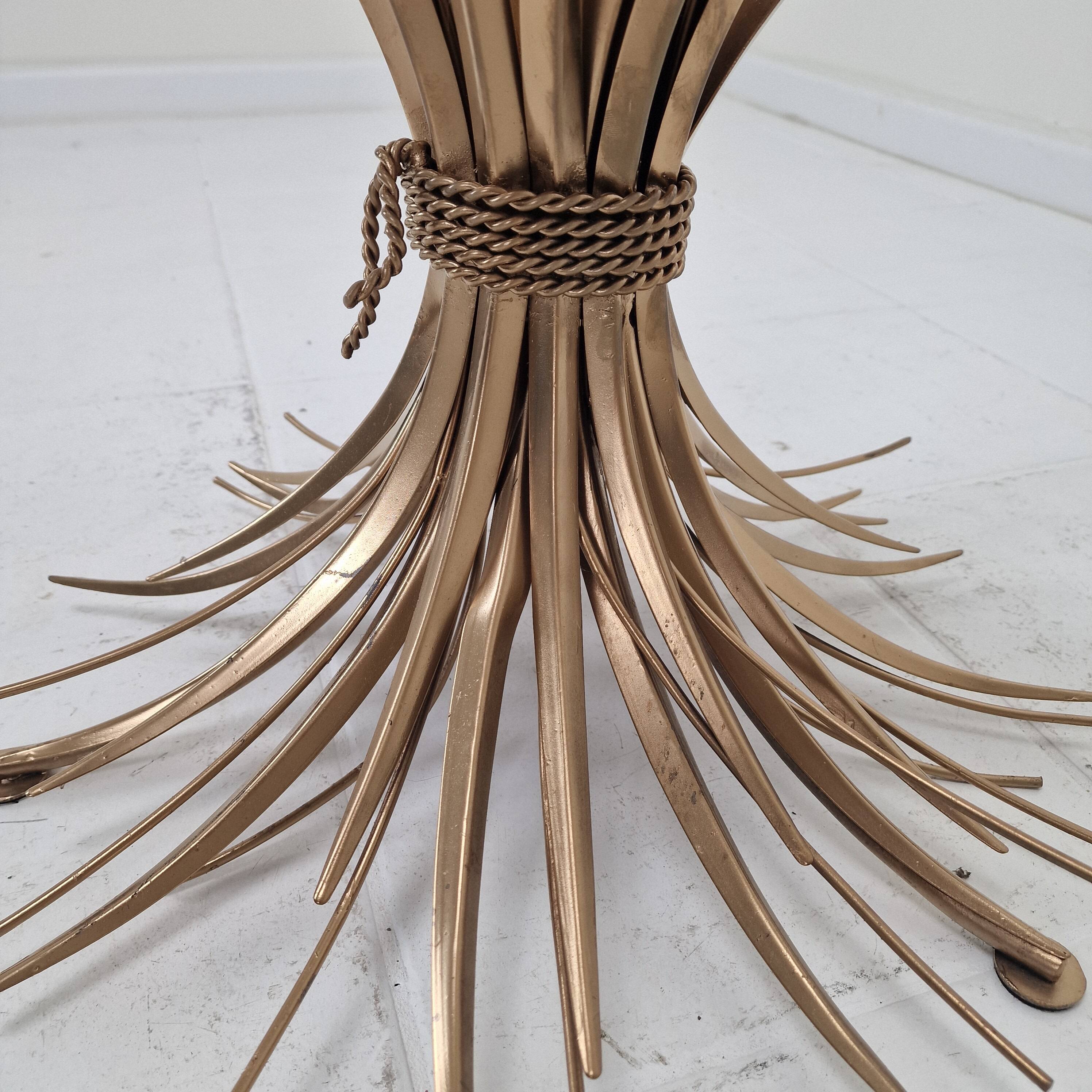 Hollywood Regency Gilded Coco Chanel Style Sheaf of Wheat Coffee Table, 197