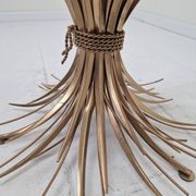 Hollywood Regency Gilded Coco Chanel Style Sheaf of Wheat Coffee Table, 197