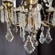 Large chandelier with glass and gilded brass pendants – 10 arms – 80 cm