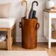Vintage brutalist umbrella stand in walnut from the 1950s/60s.