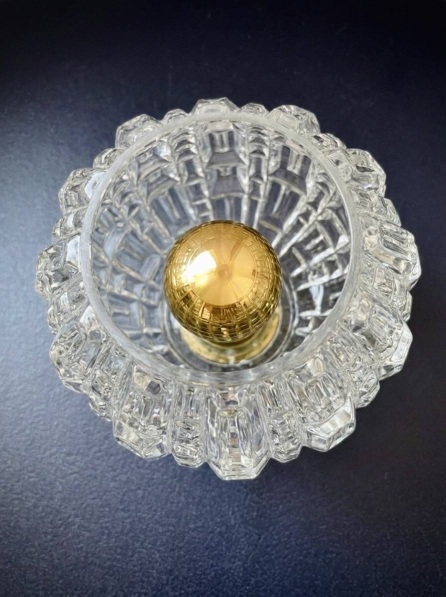 2 vintage brass and pressed glass wall lights Brutalist style 1960-70