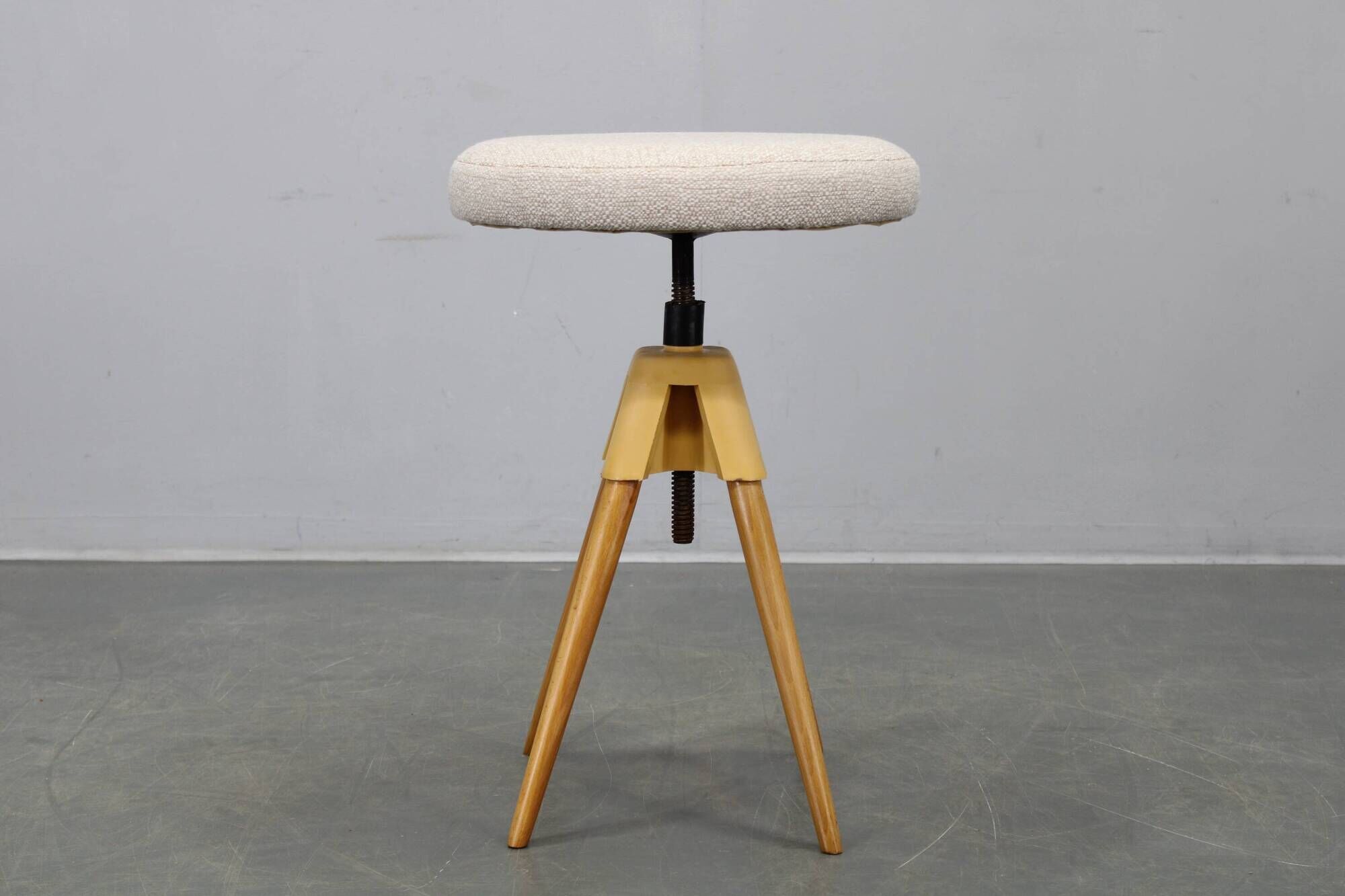 Mid-century swivel piano stool, Czechoslovakia, 1970s