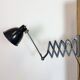 Black Industrial Soviet Scissor Wall Lamp, 1960s