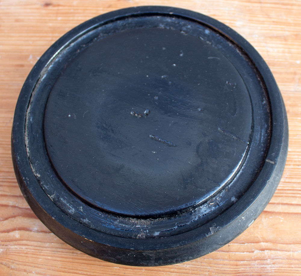 Antique round glass globe 35 cm high