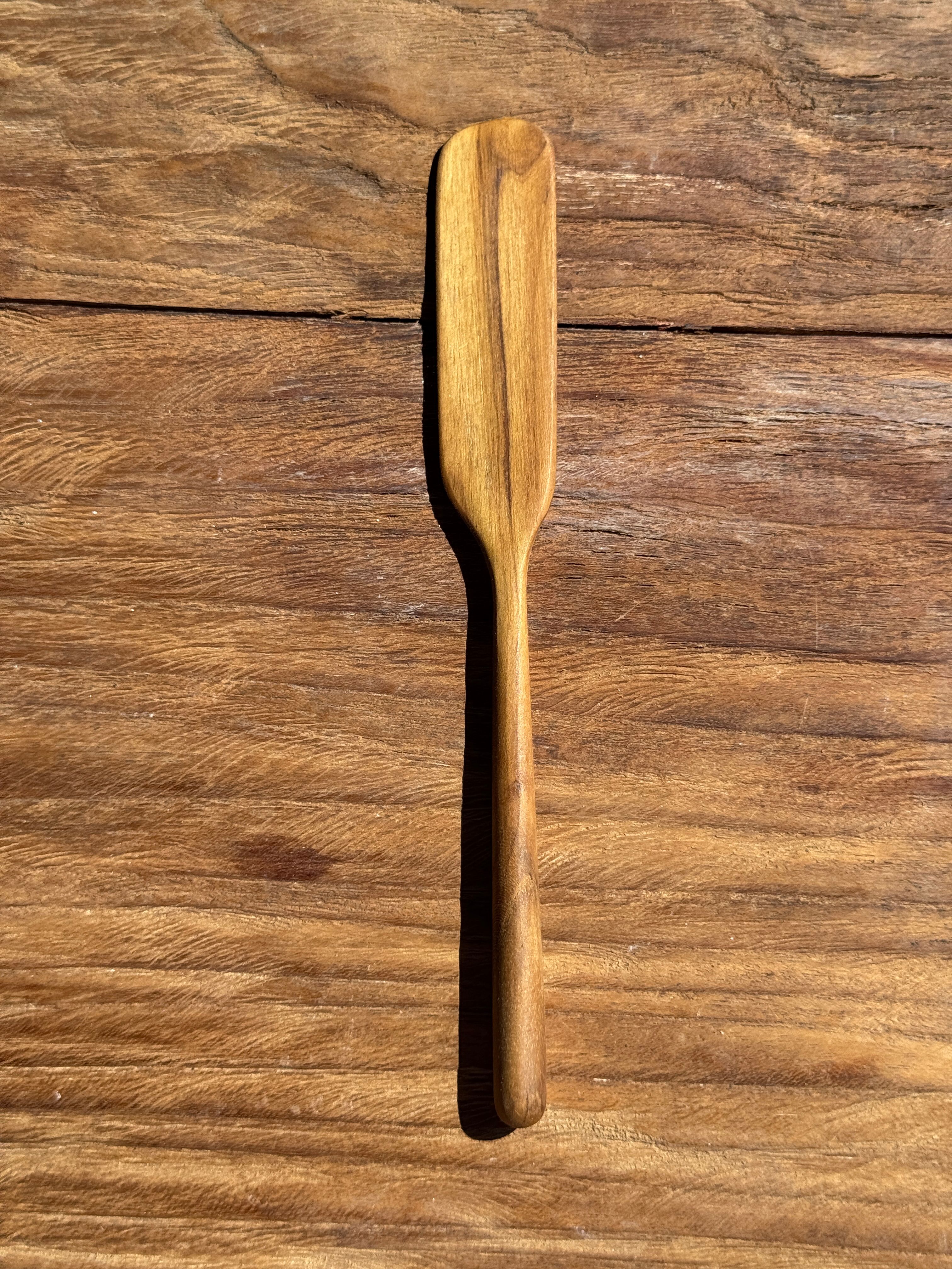 Small spatula, teak spreading knife, Indonesian monoxyle L18 l2.