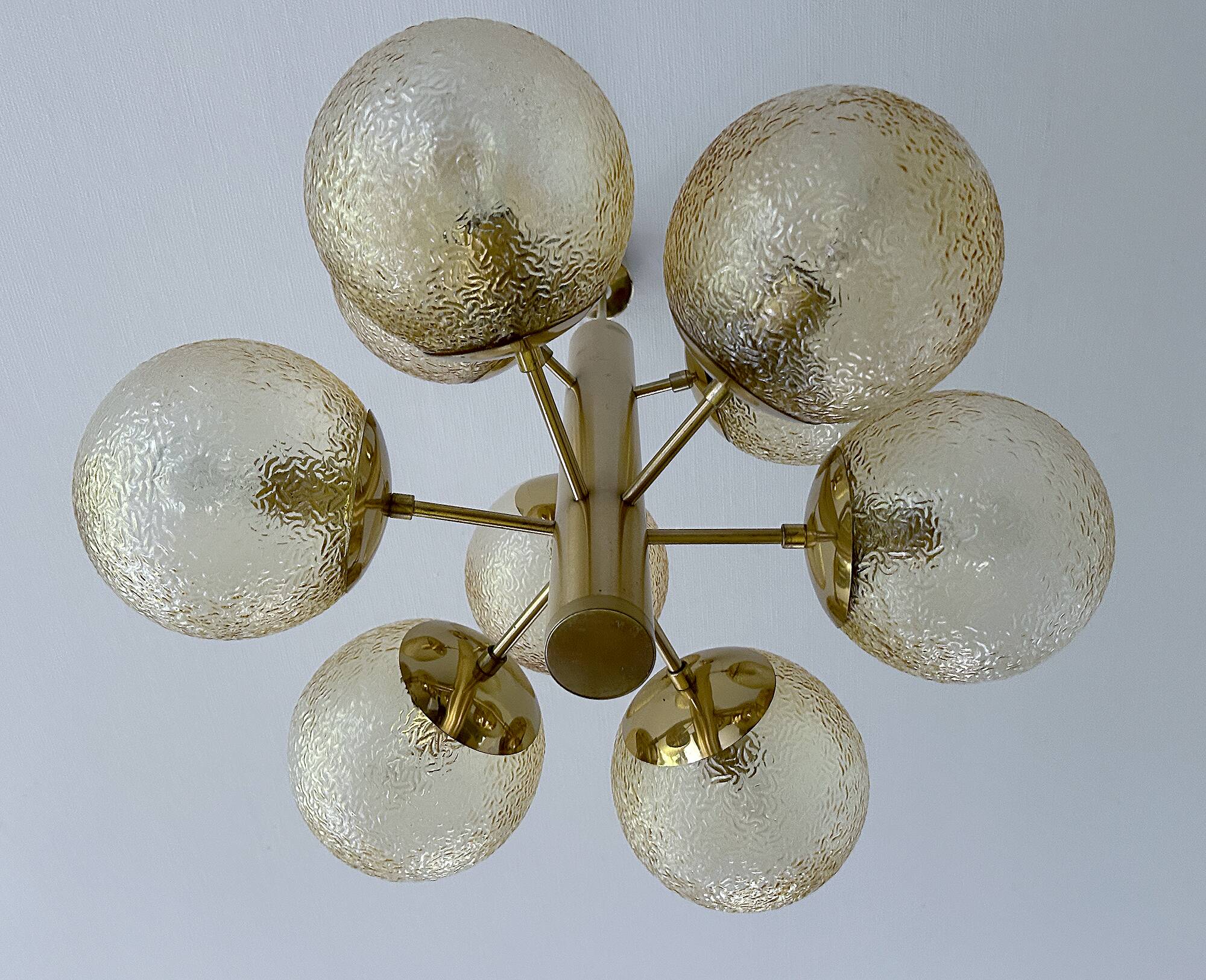 Large Vintage Bubble Glass Pendant Light