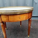 Table basse bouillotte ancienne plateau marbre style louis xvi
