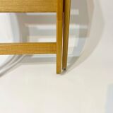 Vintage design solid wood scissor chairs and table from the 1970s