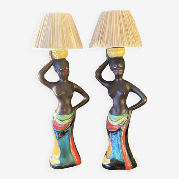 Paire de lampes en céramique, années 50