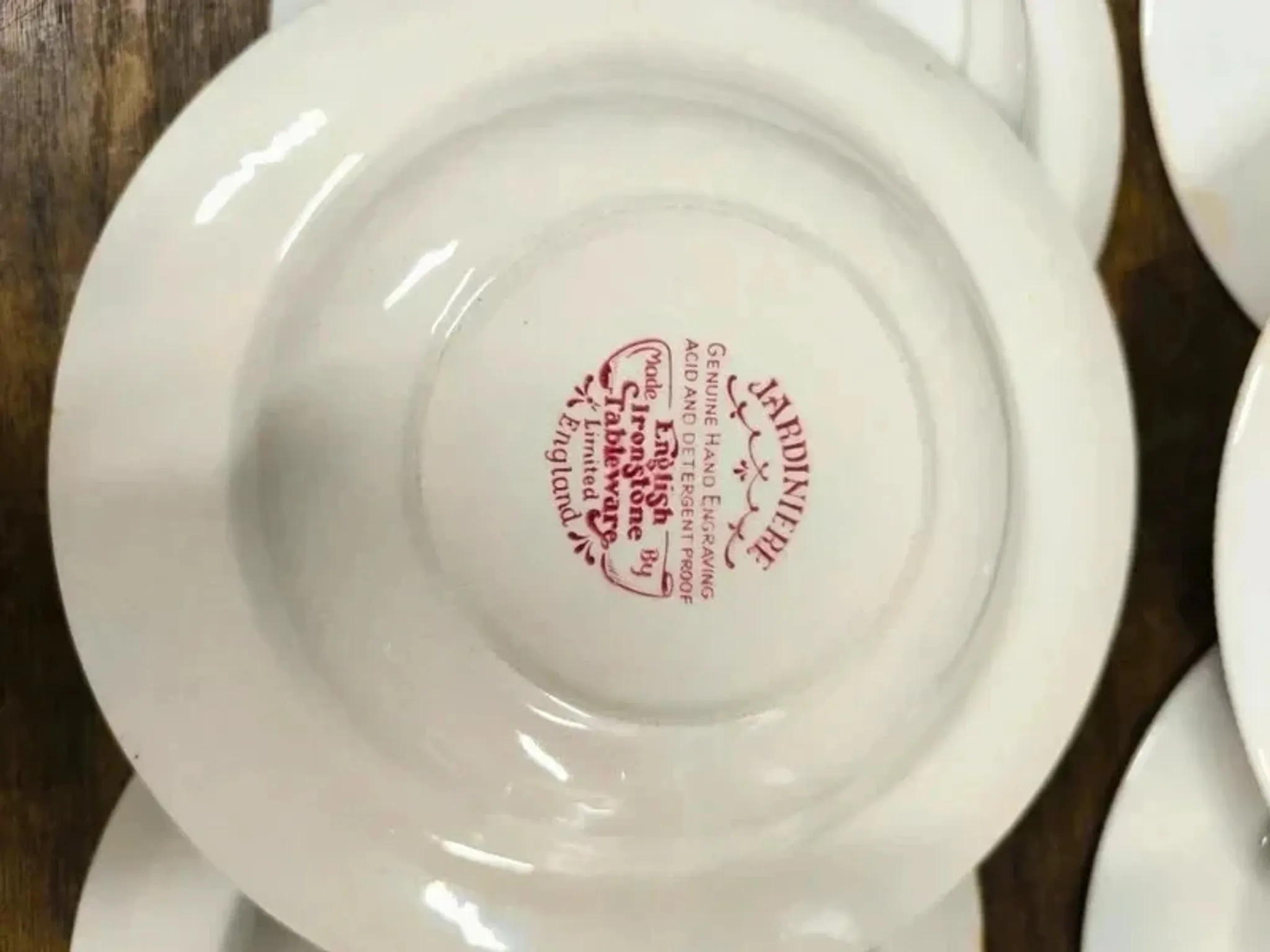 Set of 6 vintage English deep plates – Jardinière model