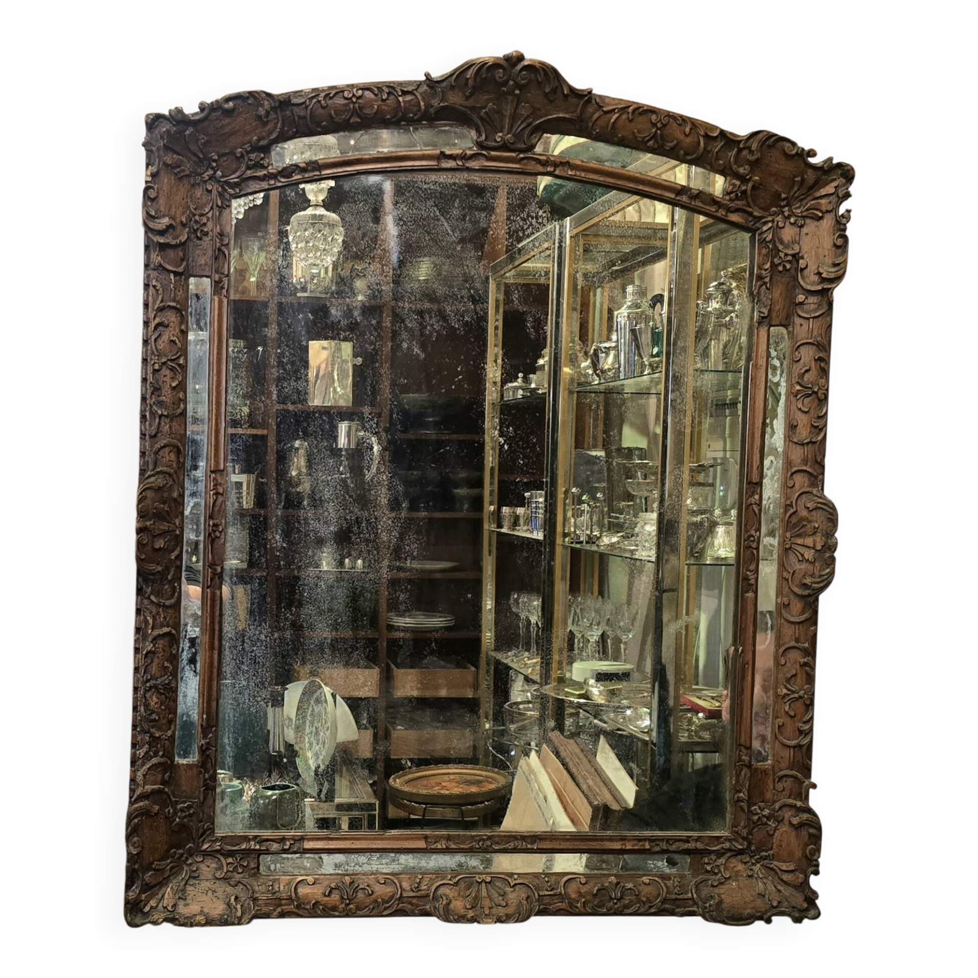 18th-century period mirror in carved wood, Louis XV style