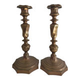 Pair of candlesticks in bronze 19th century