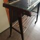 Side table served vintage casters 1960 Italian style metal glass