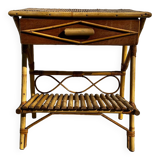 Bedside table 1960 bamboo rattan