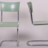 Set of 4 Green Robert Slezak chairs made in the 1930s