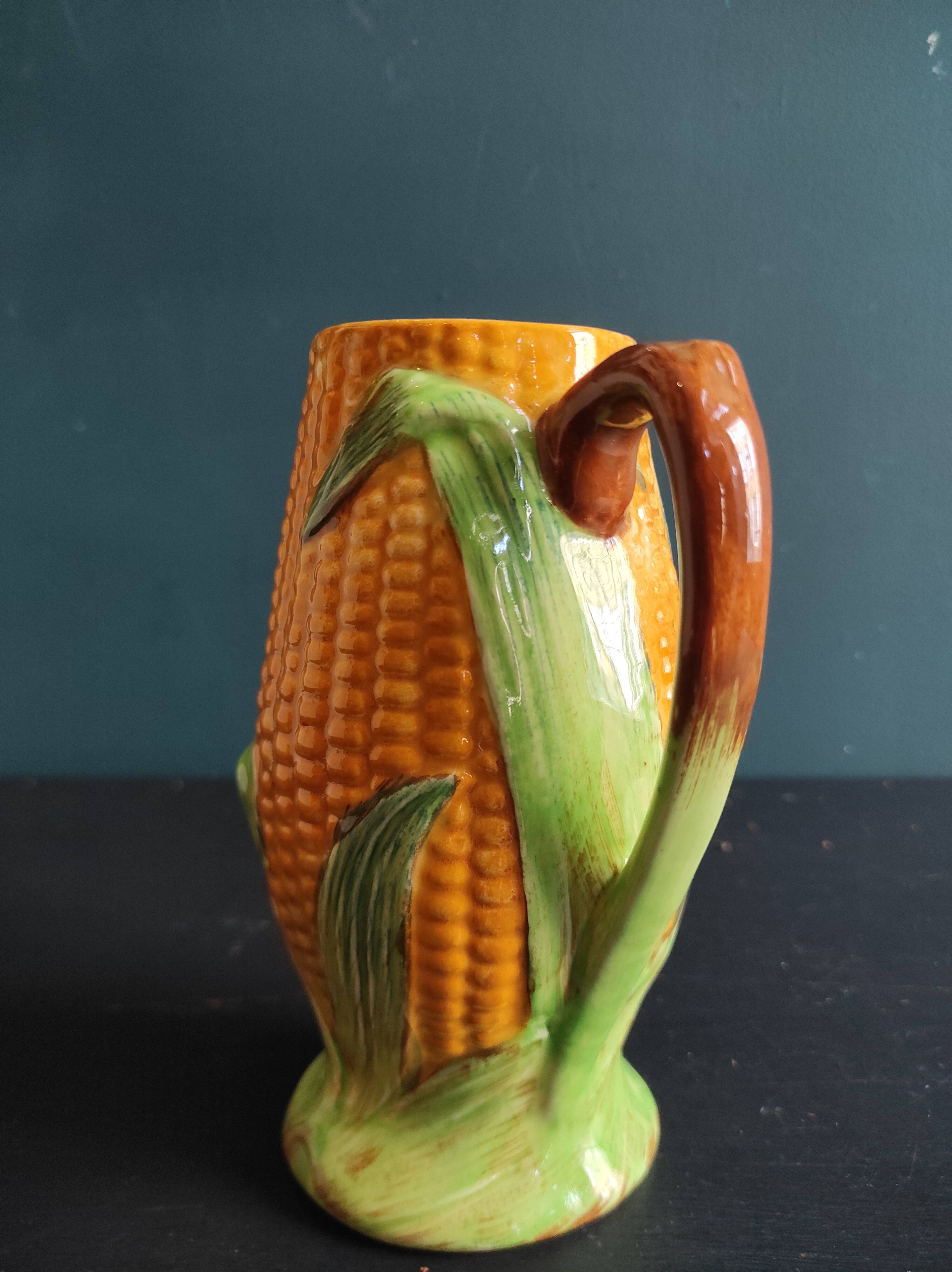 Vintage water jug in the shape of a corncob, Staffordshire