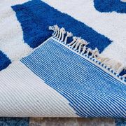 Tapis beni mrirt bleu fait main
