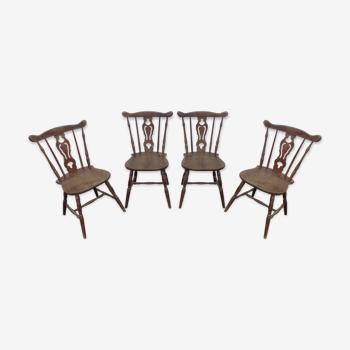 Set de 4 chaises type western