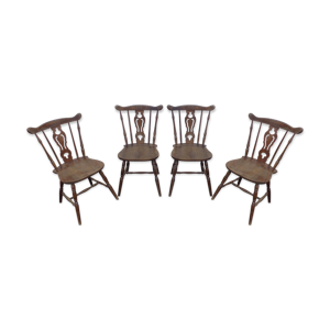 Set de 4 chaises type western