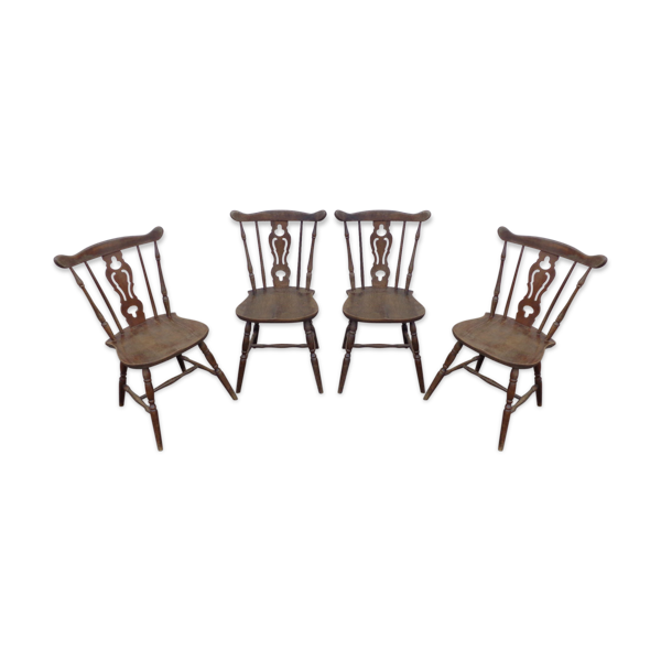 Set de 4 chaises type western