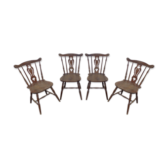 Set de 4 chaises type western