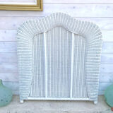 White rattan headboard
