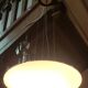 Suspension lamp design 1970s opaline eglomisé