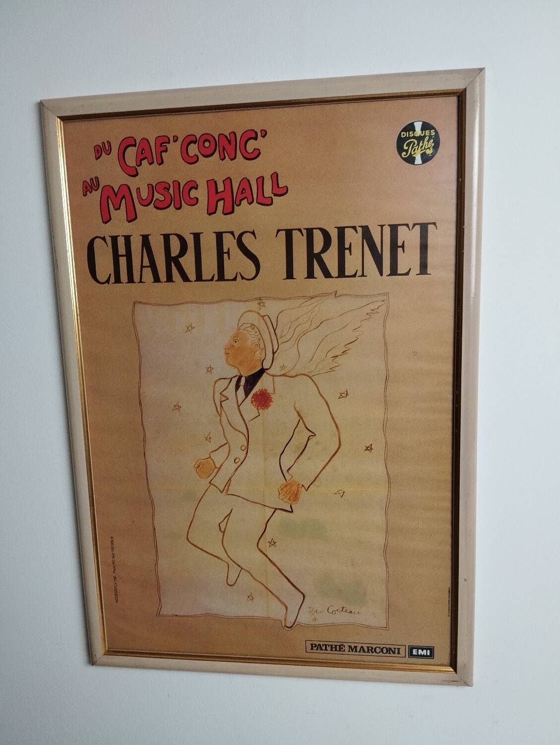 Affiche Trenet Cocteau Pathé Marconi
