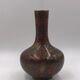 Asian vase XXth, Japan, copper and cloisonné enamels, decoration flowers red and gold.