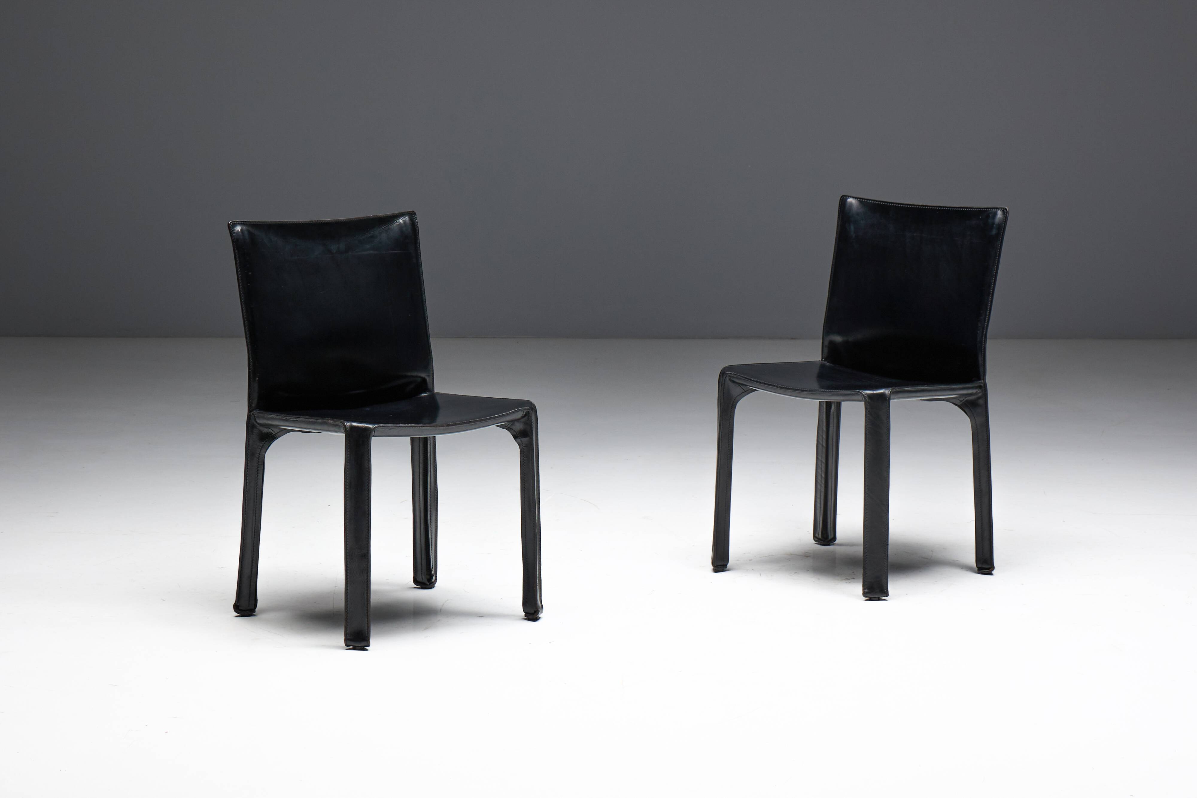 CAB 412 Chairs by Mario Bellini for Cassina, Italy, 1970s