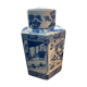 White and blue porcelain tea pot circa 1950