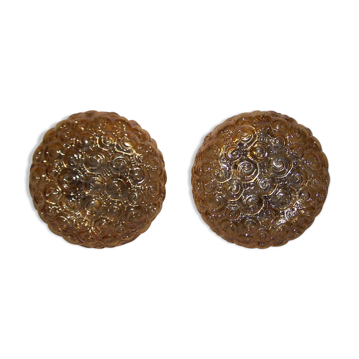 Paire de plafonniers Helena Tynell, bulles escargot, Limburg années 60