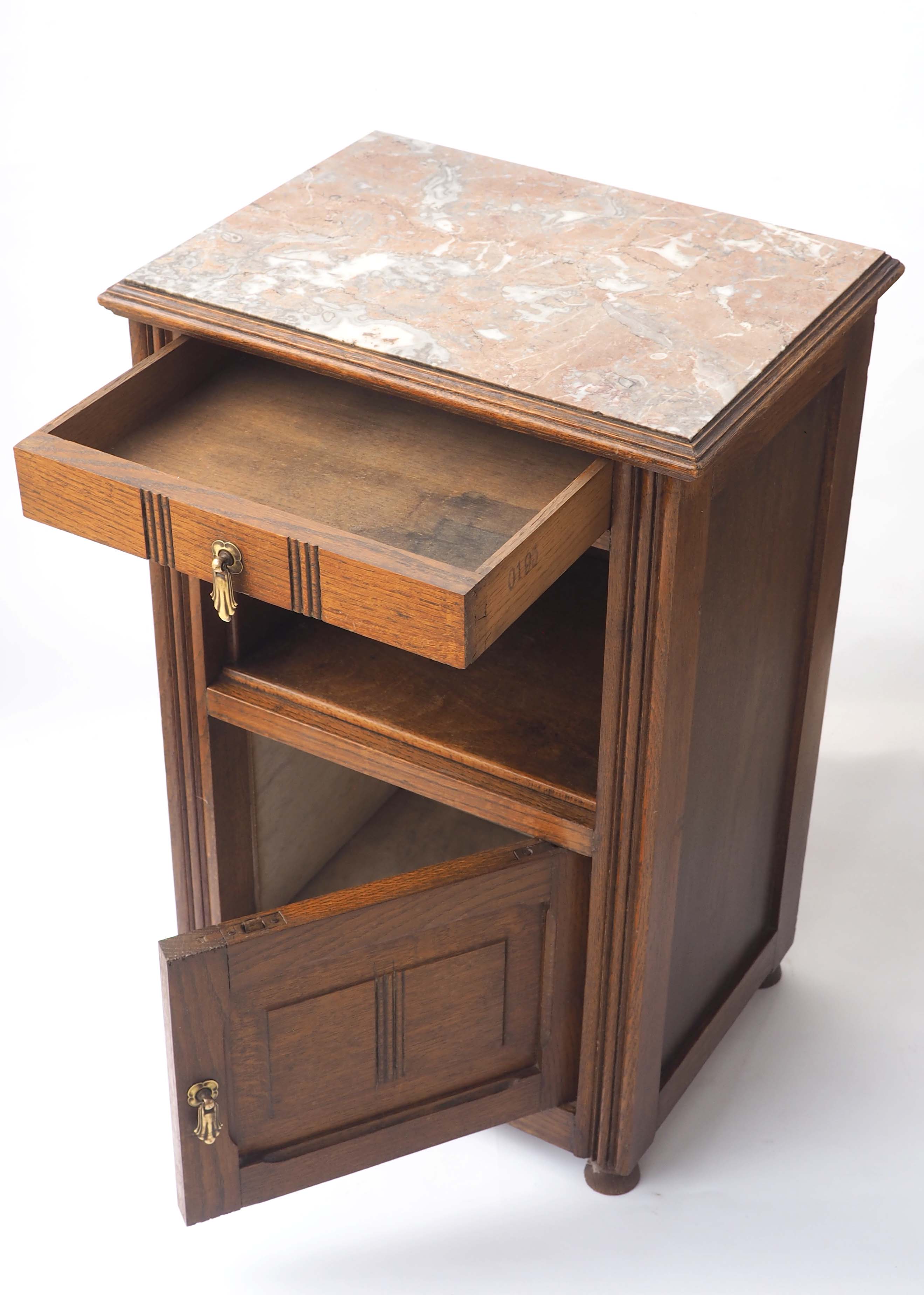 Old pink marble bedside