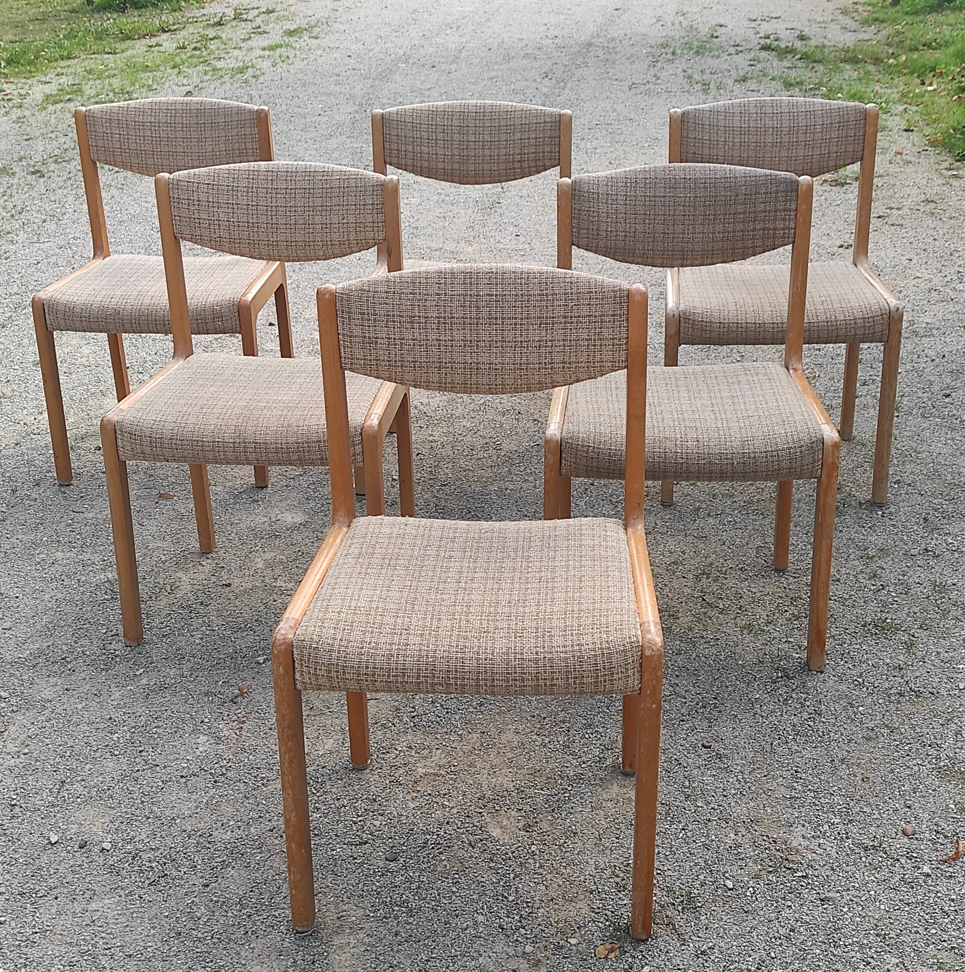 6 chaises Années 70