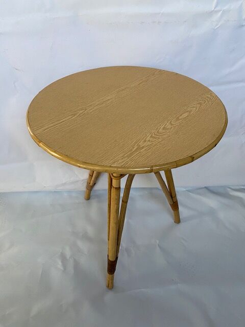 Rattan and formica table